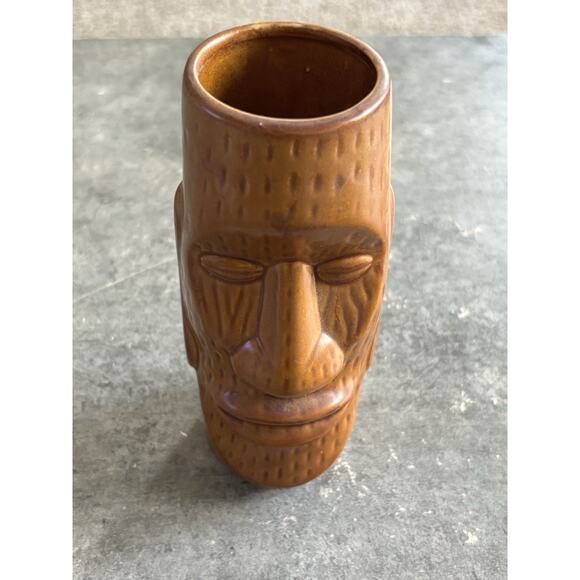 Tiki Mug Tiki Bar Ware Light Brown Ceramic 12oz Polynesian Tumbler - Picture 1 of 6